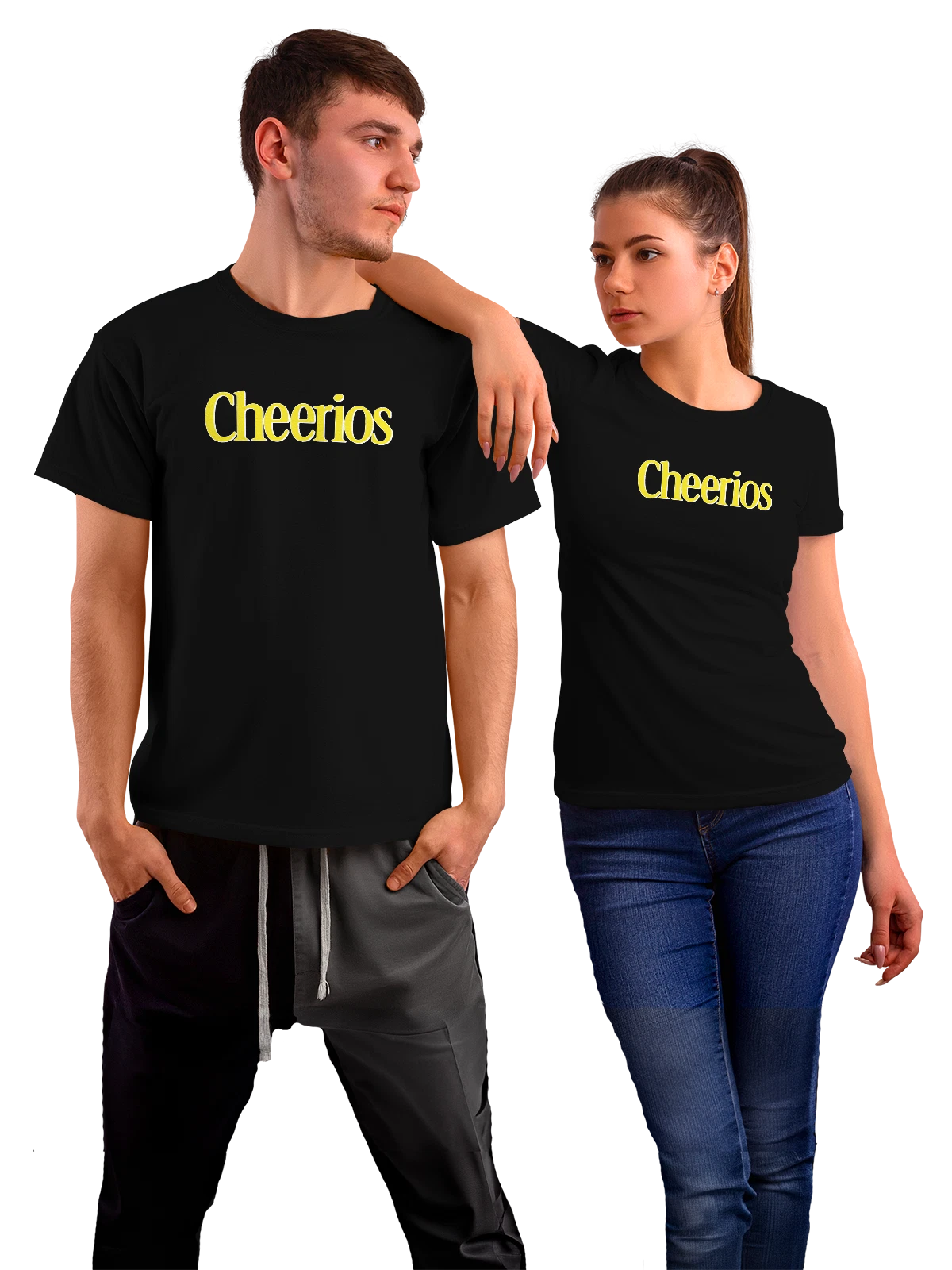 Футболка Cheerios чёрная с принтом — современная айдентика — Чёрная, фото 1