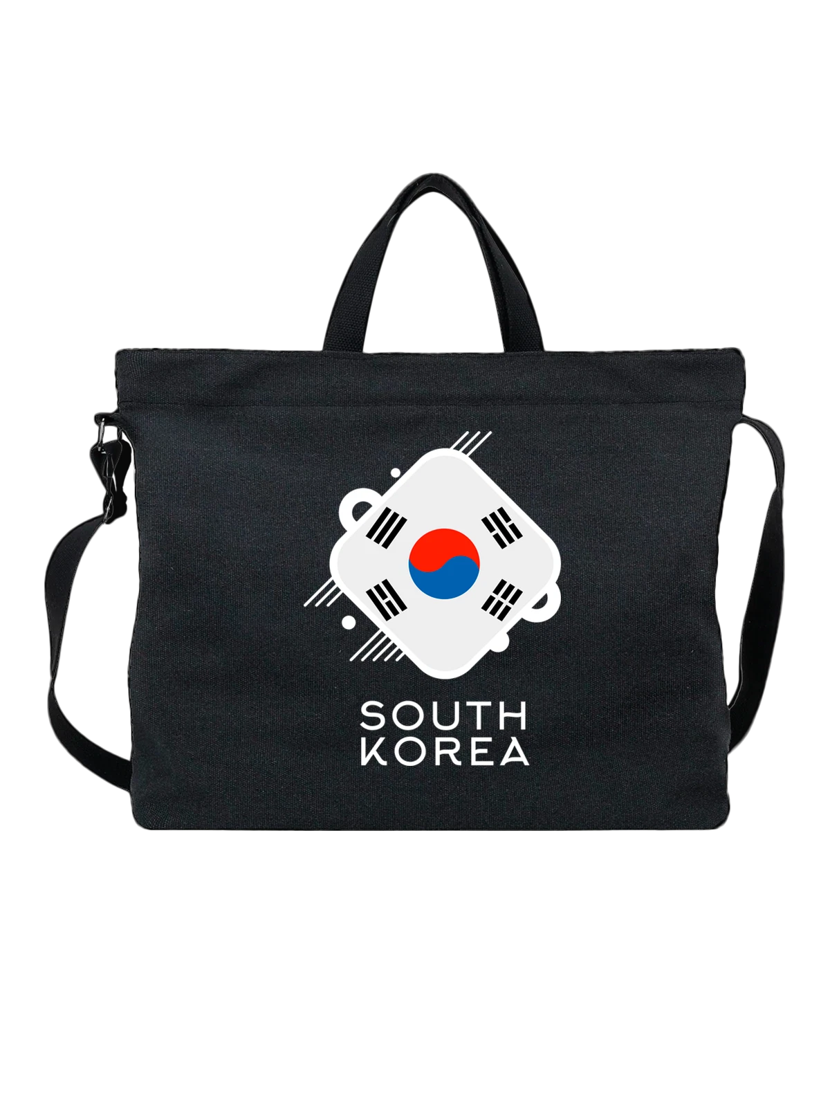 Сумка Флаг Южной Кореи South Korea чёрная с принтом — патриотический принт — Чёрная, фото 1
