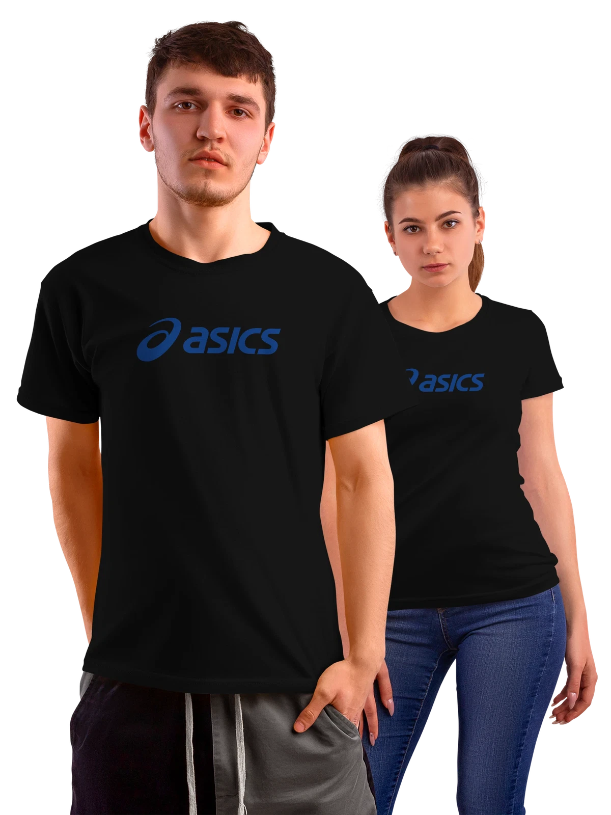 Футболка Asics чёрная с принтом — марафон и тренировки — Чёрная, фото 1