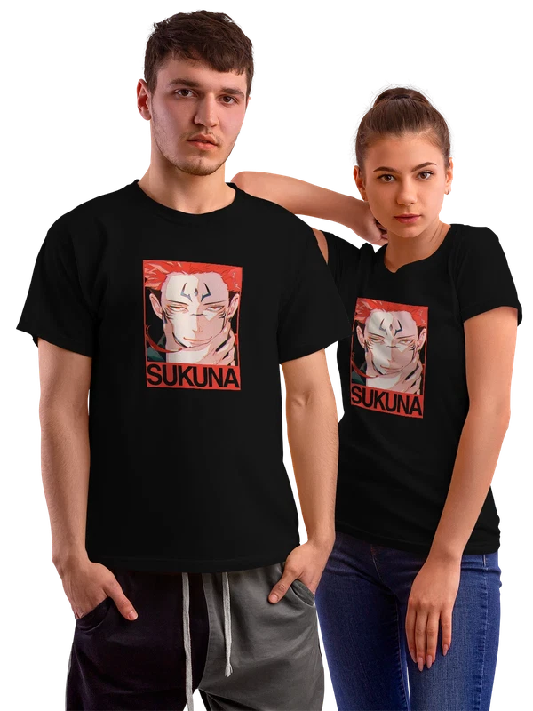 Футболка Сукуна из аниме Магическая битва — Чёрная, фото 1