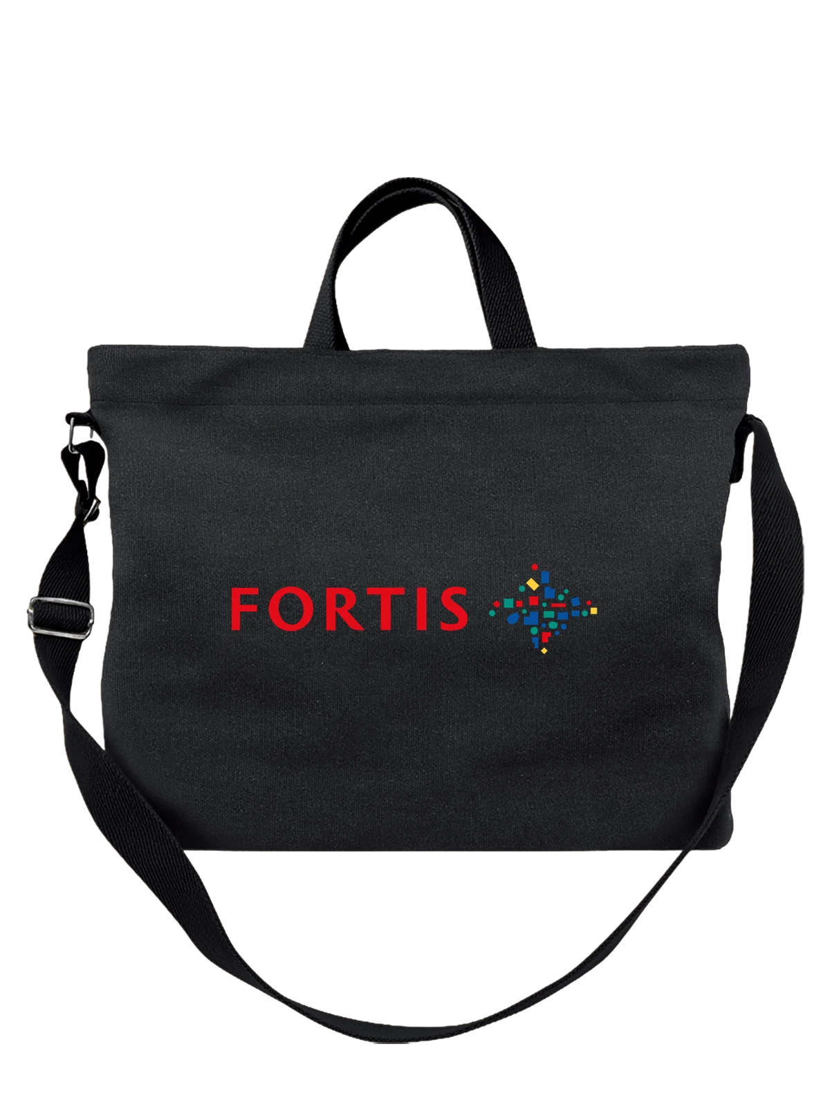 Сумка Fortis чёрная с принтом — современный вордмарк — Чёрная, фото 1