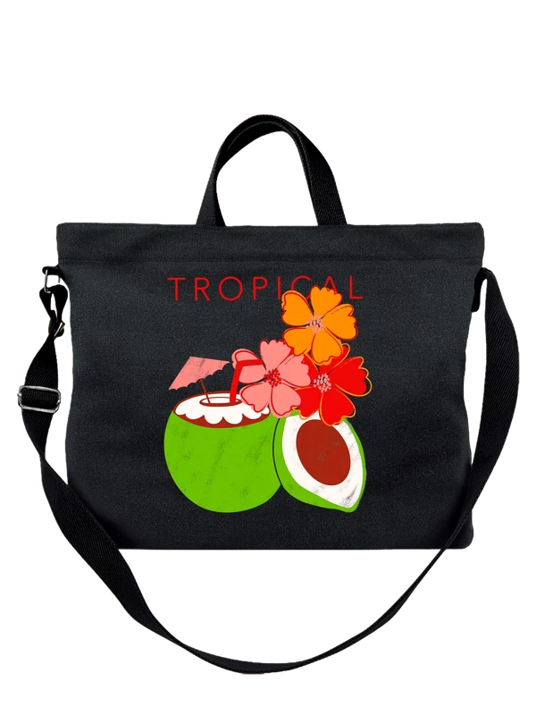 Сумка кокос tropical тропический — Чёрная, фото 1