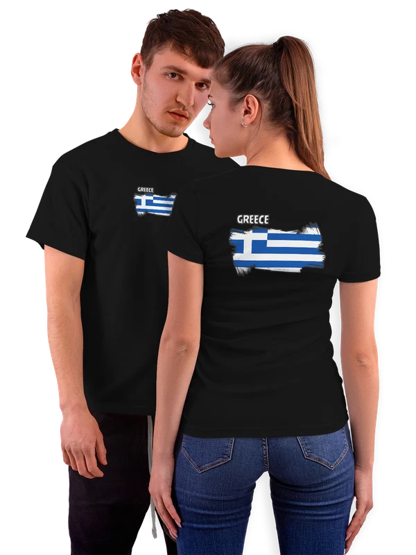 Футболка флаг Греции Greece — Чёрная, фото 1