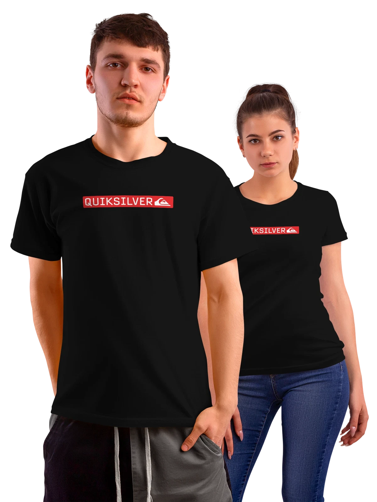 Футболка Quicksilver чёрная с принтом — серфбординг и сноуборд — Чёрная, фото 1
