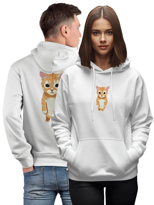 Худи с котом — Белая, фото 1