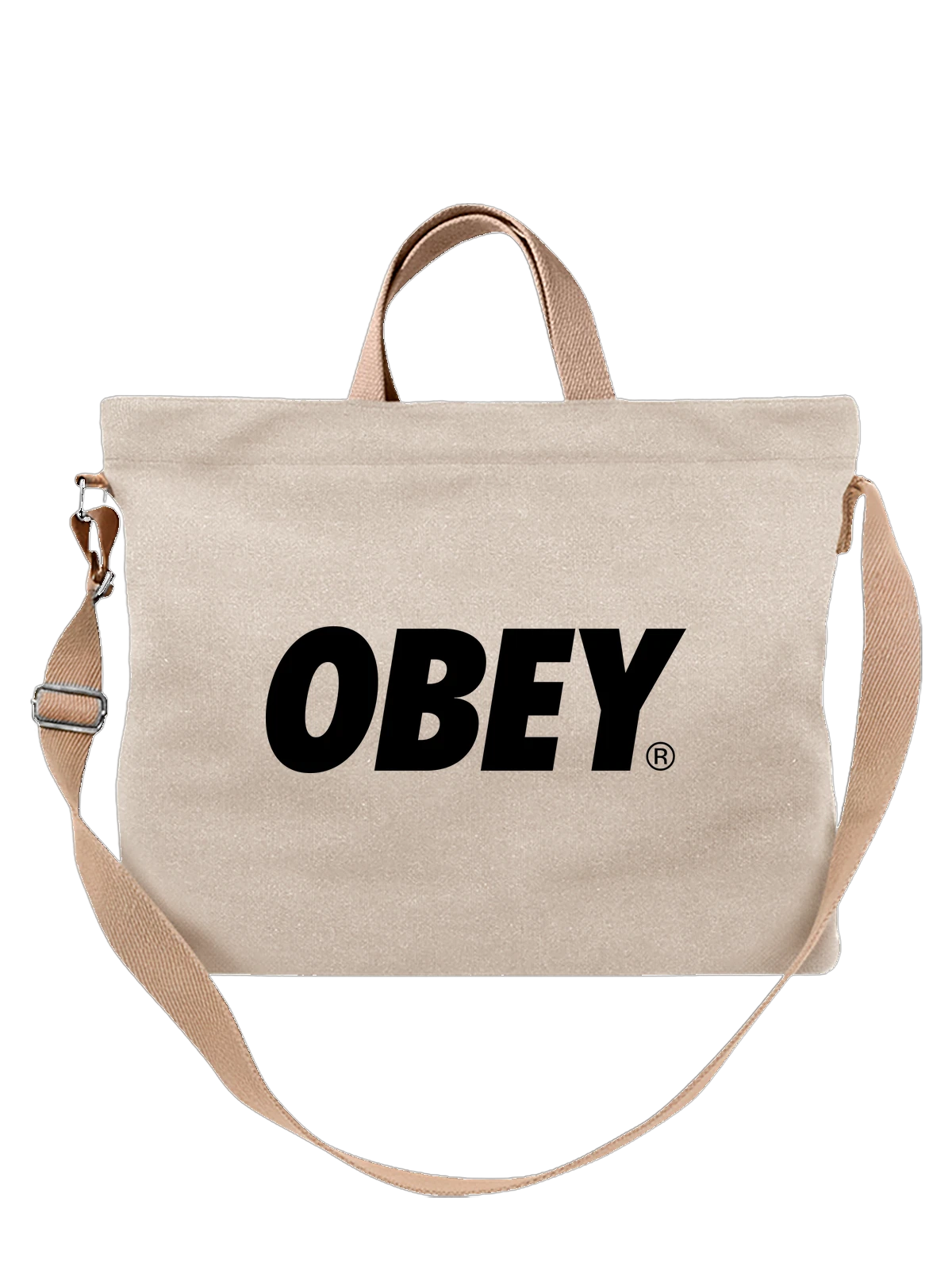 Сумка Obey белая с принтом — пропагандистская эстетика — Белая, фото 1