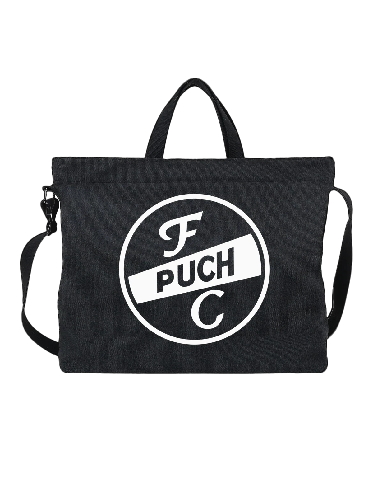 Сумка Puch чёрная с принтом — винтажные велосипеды и мотоциклы — Чёрная, фото 1