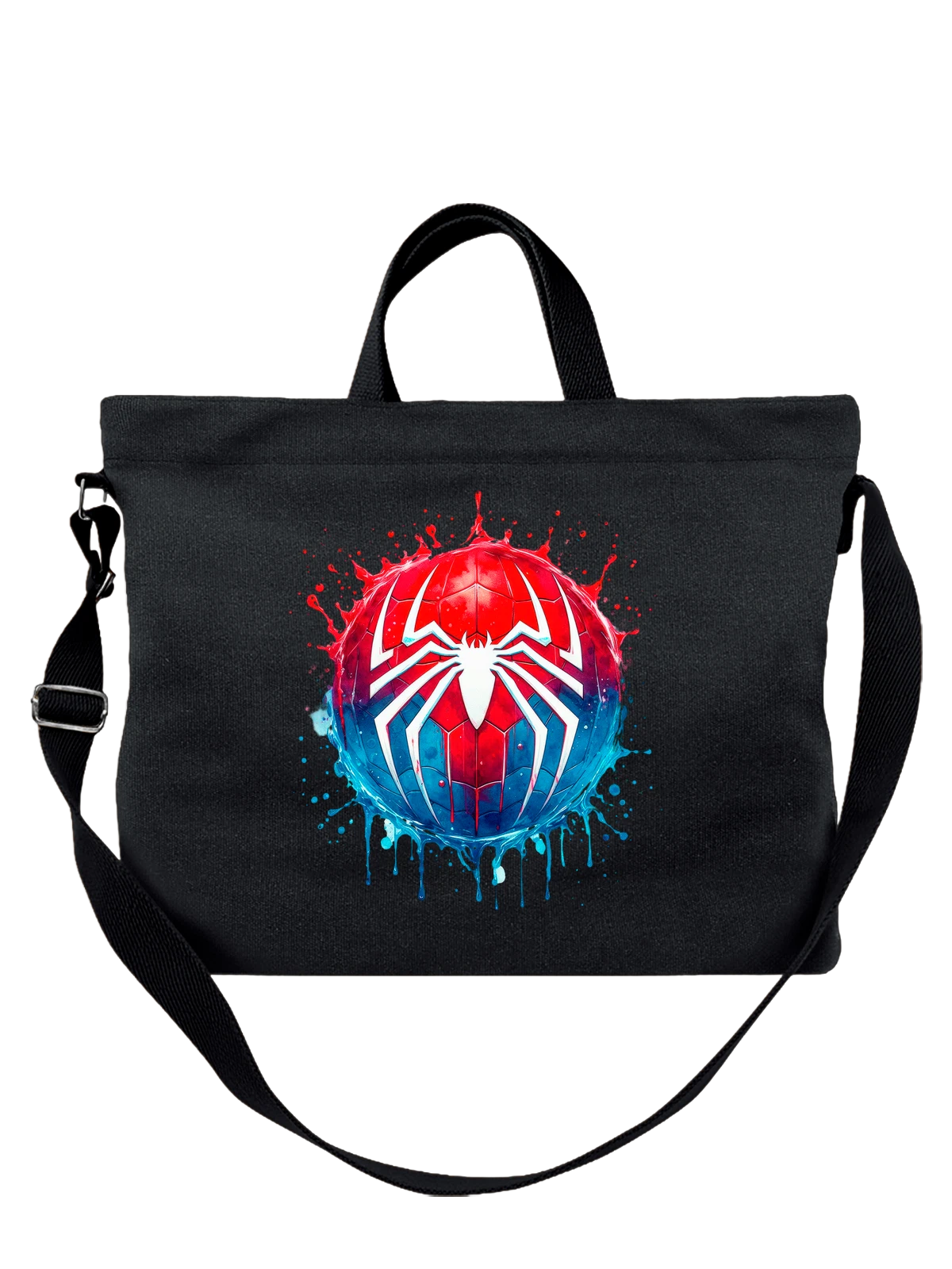 Сумка Человек Паук Spider Man логотип чёрная с принтом — подарок любителю комиксов — Чёрная, фото 1