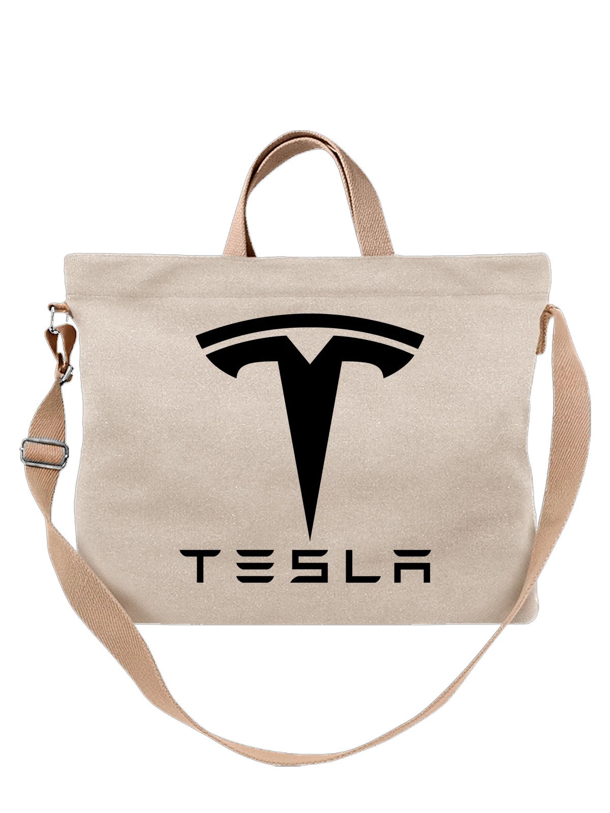 Сумка Tesla белая с принтом — инновационные технологии — Белая, фото 1