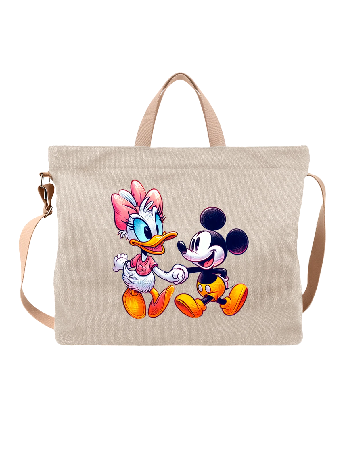 Сумка Микки Маус Дейзи Дак Mickey Mouse Daisy Duck белая с принтом — подарок поклоннику — Белая, фото 1