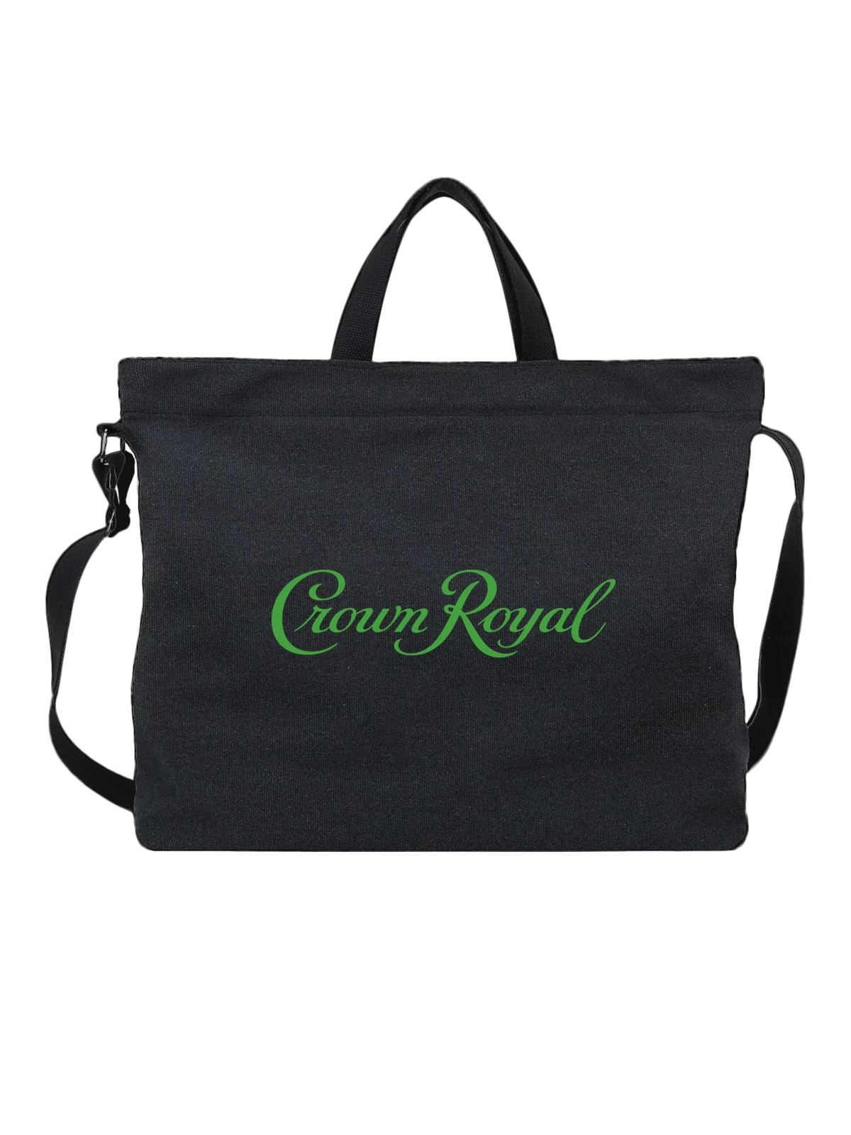 Сумка Crown Royal чёрная с принтом — фиолетовый мешочек бутылки — Чёрная, фото 1