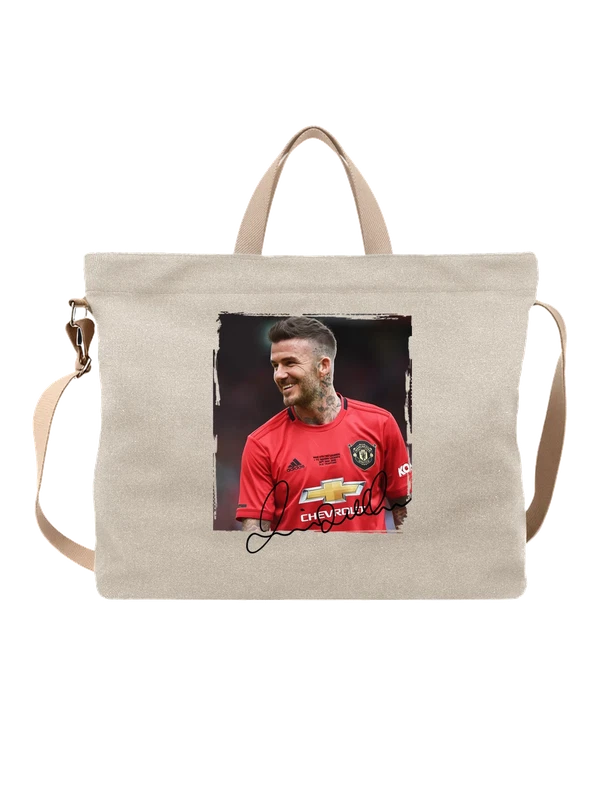 Сумка с Девидом Бэкхем футболист — Белая, фото 1