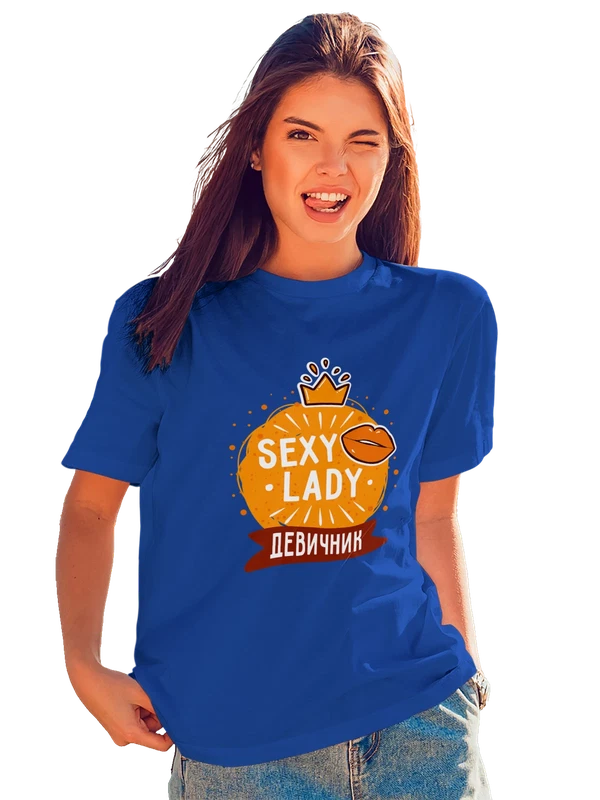 Футболка на девичник sexy lady — Синяя, фото 1