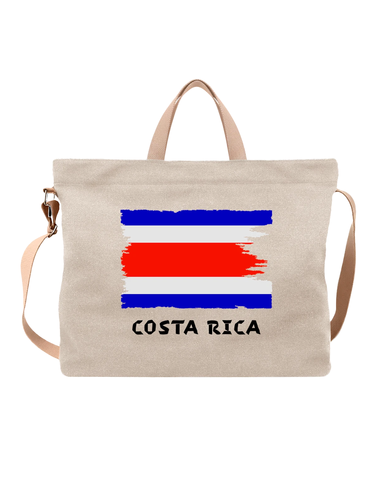 Сумка с флагом Коста Рики Costa Rica белая с принтом — национальная символика — Белая, фото 1