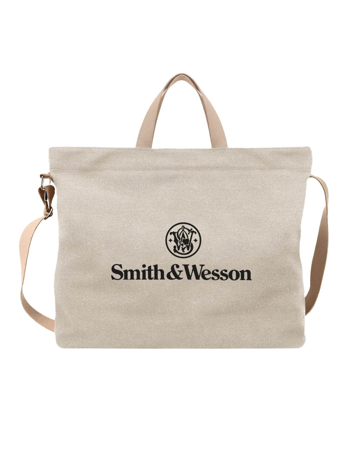 Сумка Smith and Wesson белая с принтом — монохромный принт — Белая, фото 1