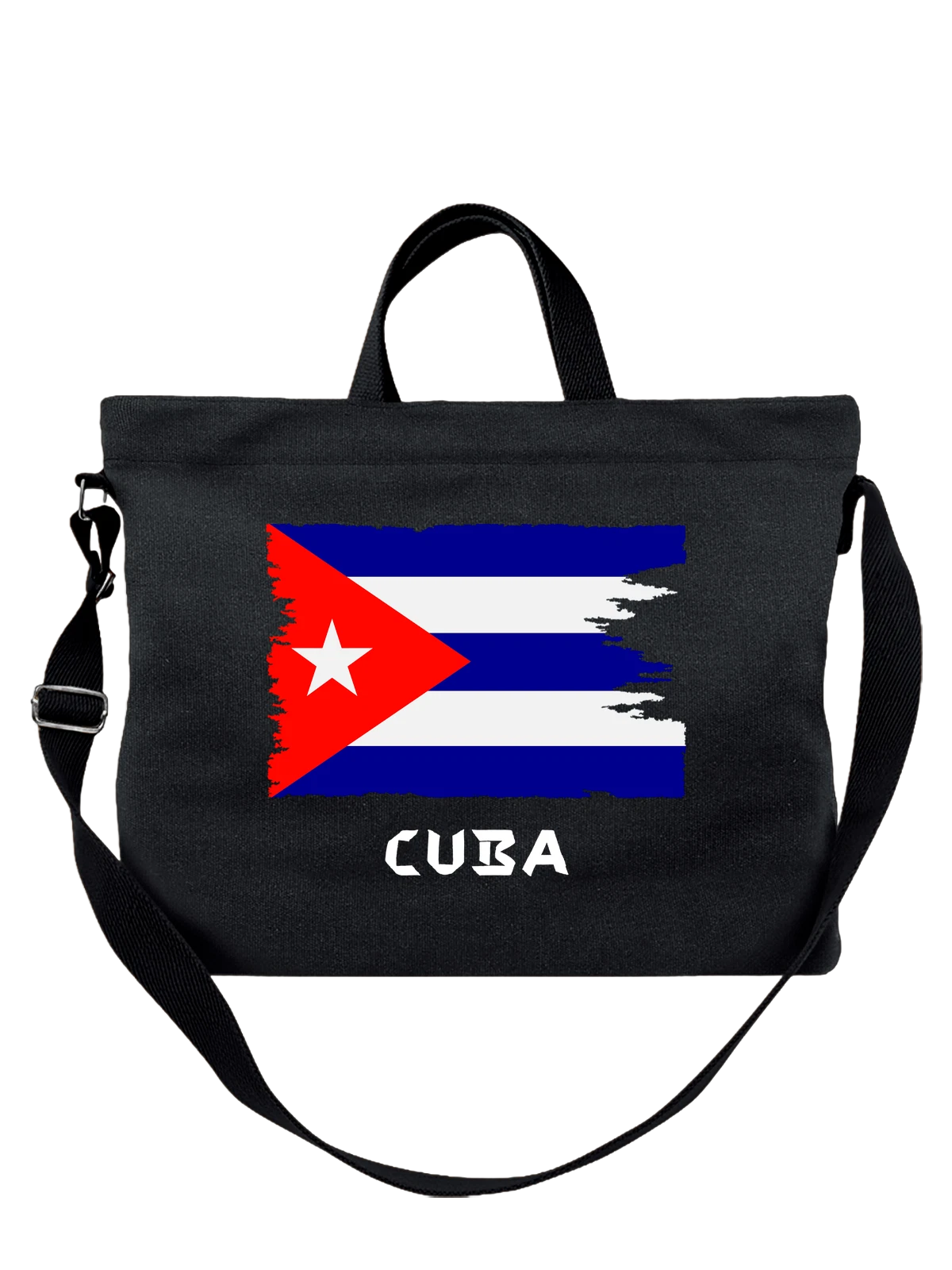 Сумка с флагом Кубы Cuba чёрная с принтом — национальная символика — Чёрная, фото 1