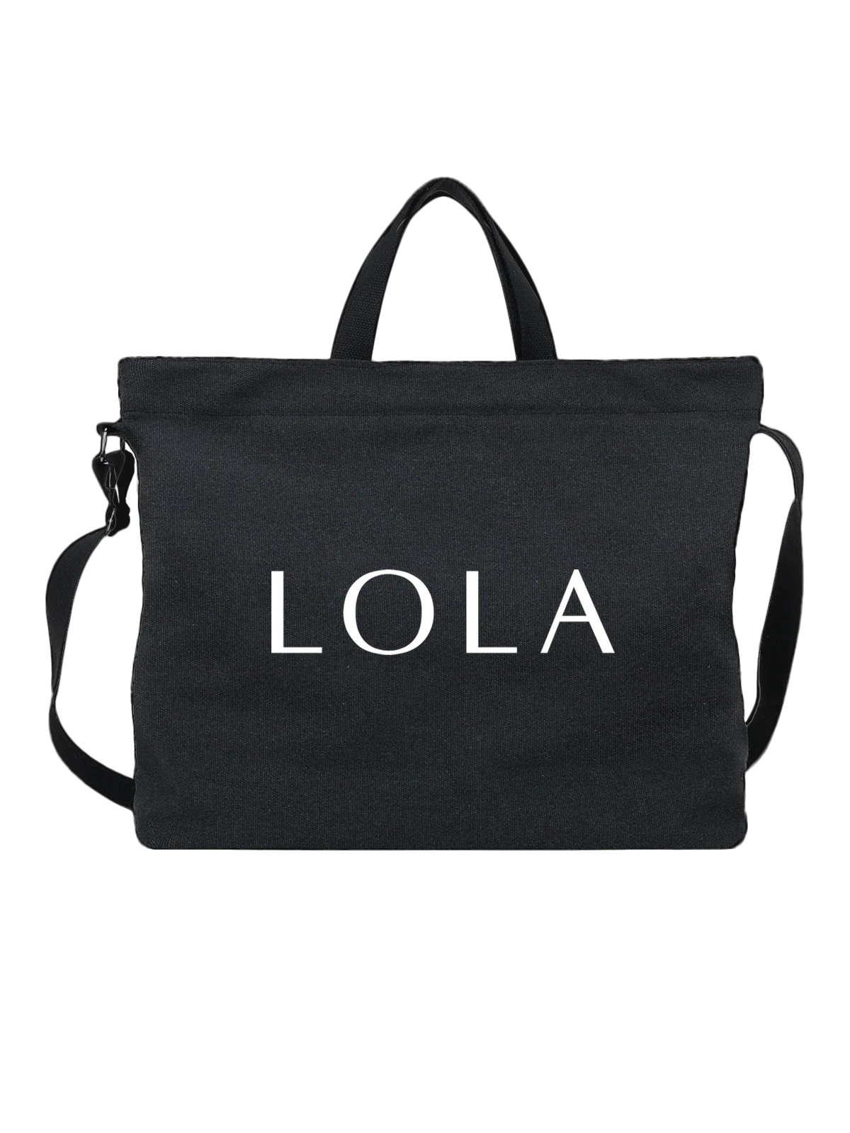 Сумка Lola чёрная с принтом — современная айдентика — Чёрная, фото 1