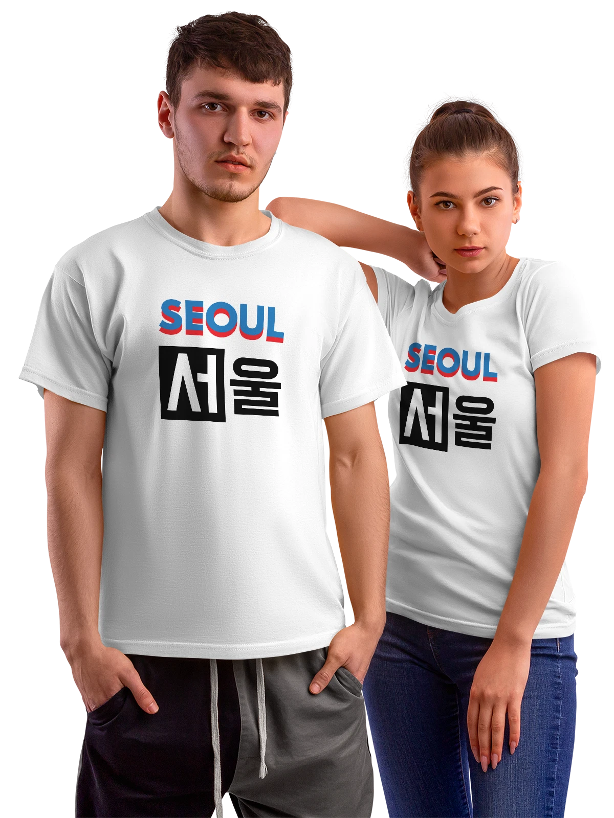 Футболка с надписью Сеул Seoul белая с принтом — подарок с юмором — Белая, фото 1