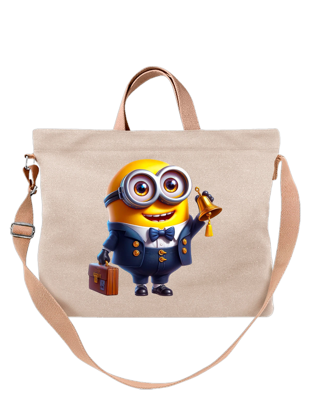 Сумка с Миньоном Minions школьником белая с принтом — коллекционный образ — Белая, фото 1