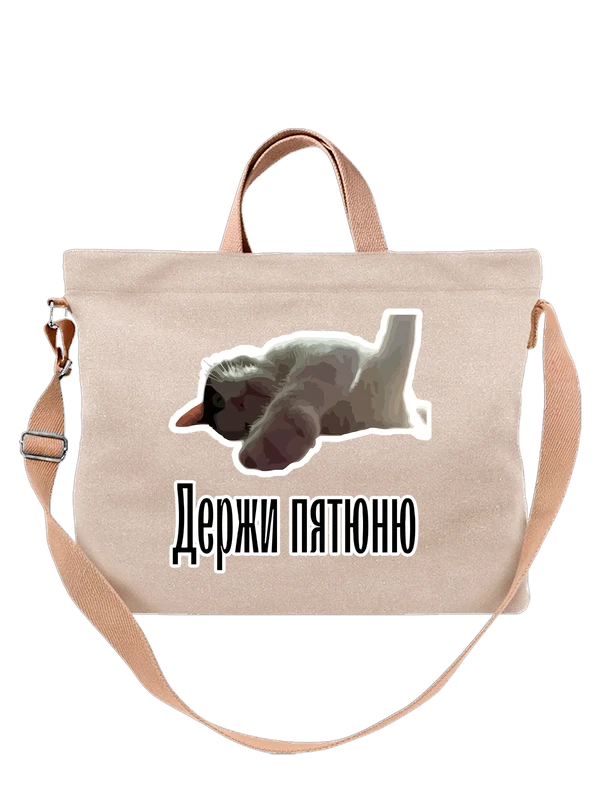 Сумка кот мем — Белая, фото 1
