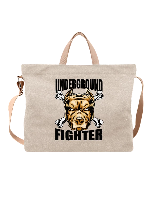 Сумка с питбулем fighter — Белая, фото 1