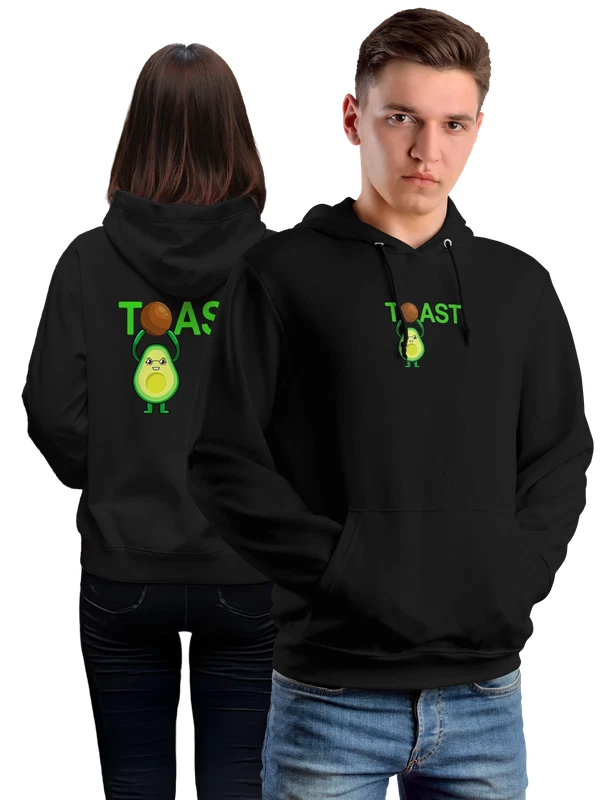 Худи с авокадо toast — Чёрная, фото 1