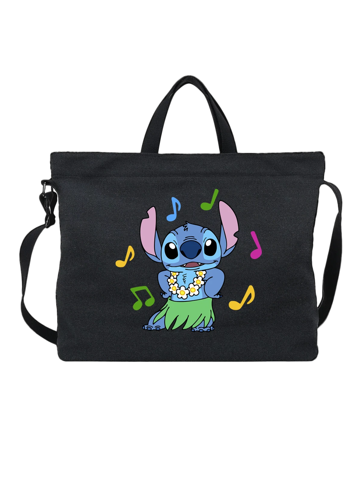 Сумка со Стич Stitch чёрная с принтом — Disney мультфильм — Чёрная, фото 1