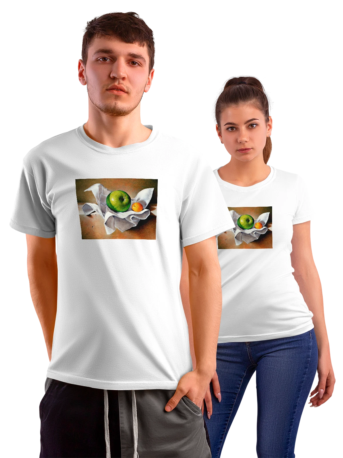 Футболка Графика Натюрморт белая с принтом — яркая графика — Белая, фото 1