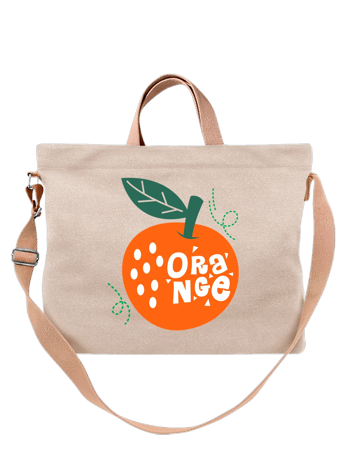 Сумка Апельсин orange белая с принтом — растительная пища — Белая, фото 1