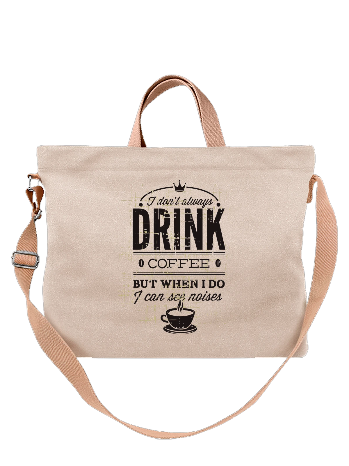 Сумка Кофе I dont always drink coffee белая с принтом — подарок любителю кофе — Белая, фото 1