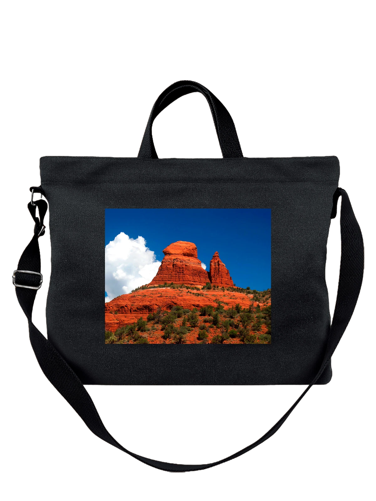 Сумка чёрная с принтом Страна Sedona Arizona аризона — известный город — Чёрная, фото 1