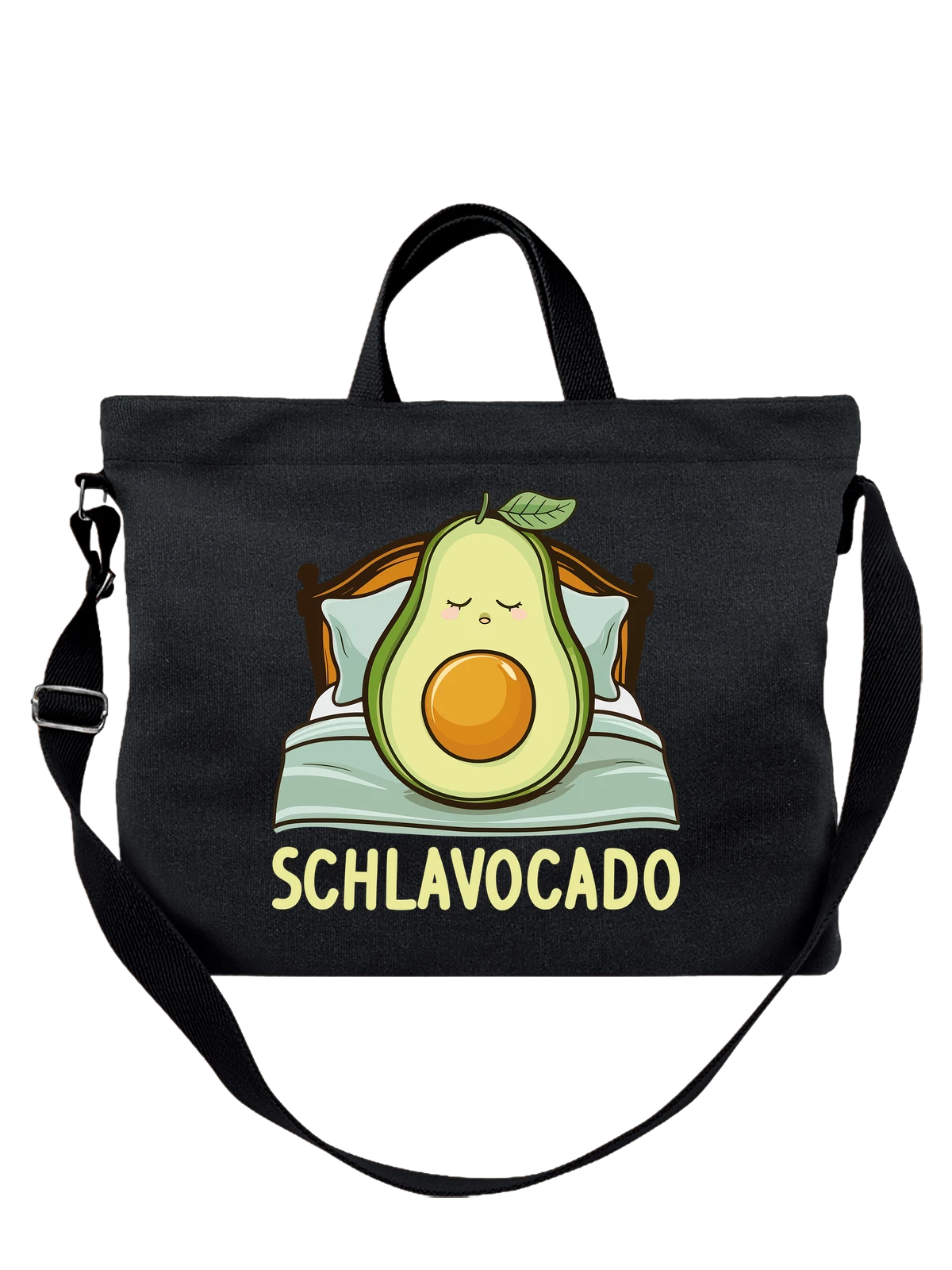 Сумка Авокадо schlavocado чёрная с принтом — забавная еда — Чёрная, фото 1