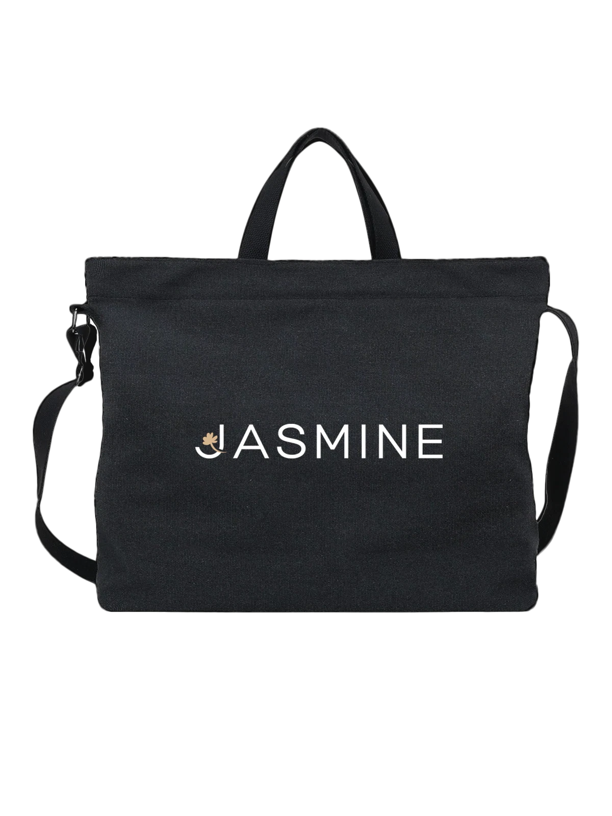 Сумка Jasmine чёрная с принтом — современная айдентика — Чёрная, фото 1