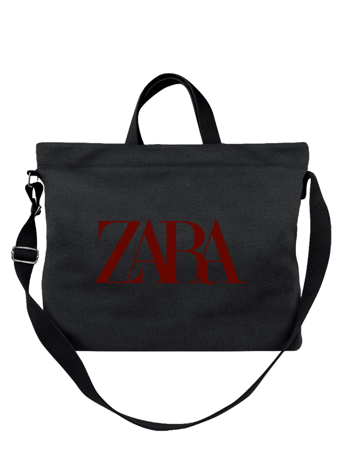 Сумка Zara чёрная с принтом — женская и мужская одежда — Чёрная, фото 1