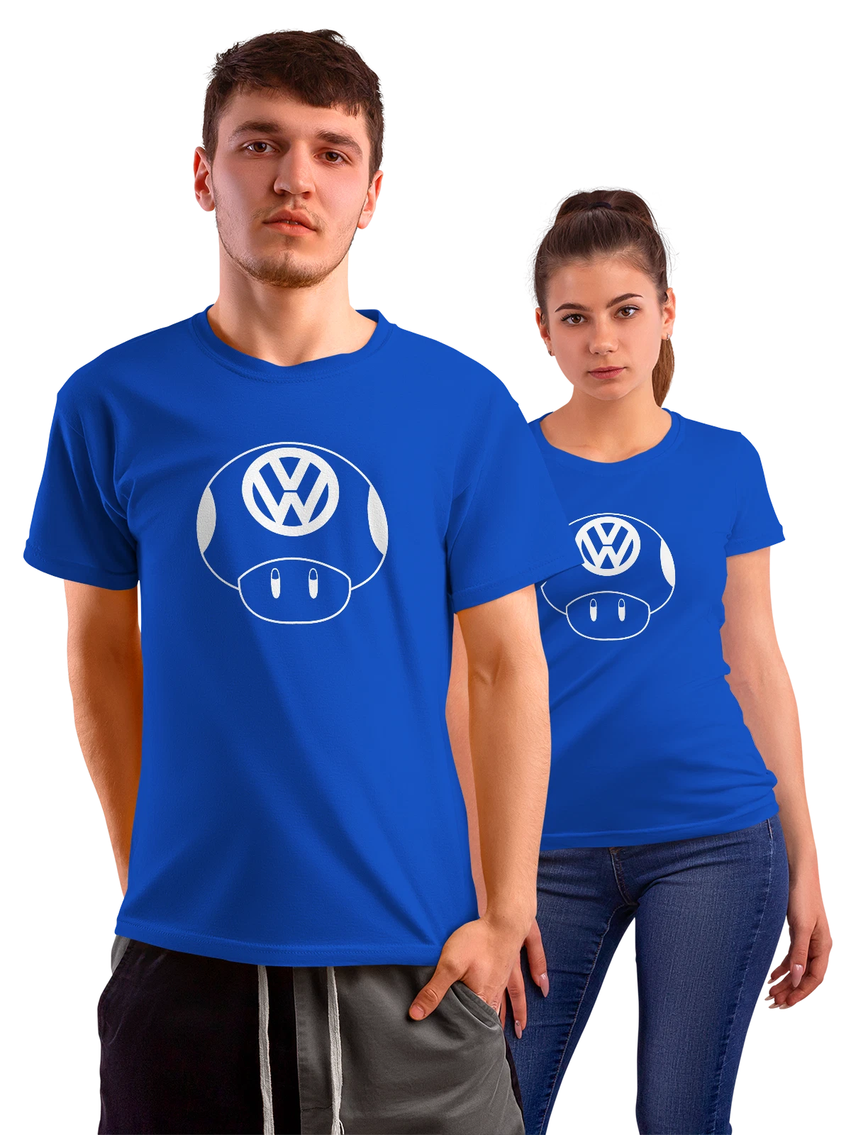 Футболка Volkswagen синяя с принтом — геймерский кроссовер — Синяя, фото 1