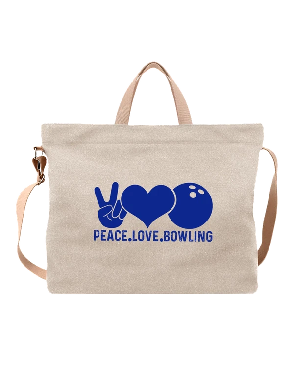 Сумка боулинг peace love bowling — Белая, фото 1