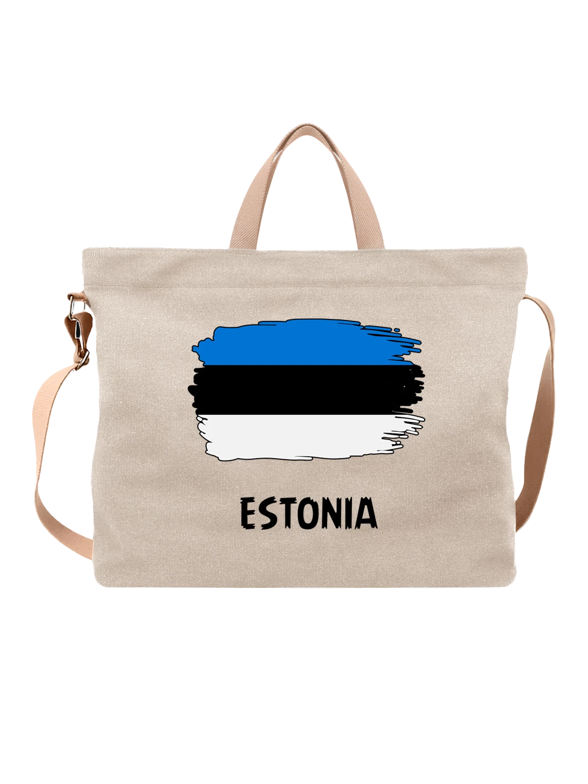 Сумка с флагом Эстония Estonia белая с принтом — национальная символика — Белая, фото 1