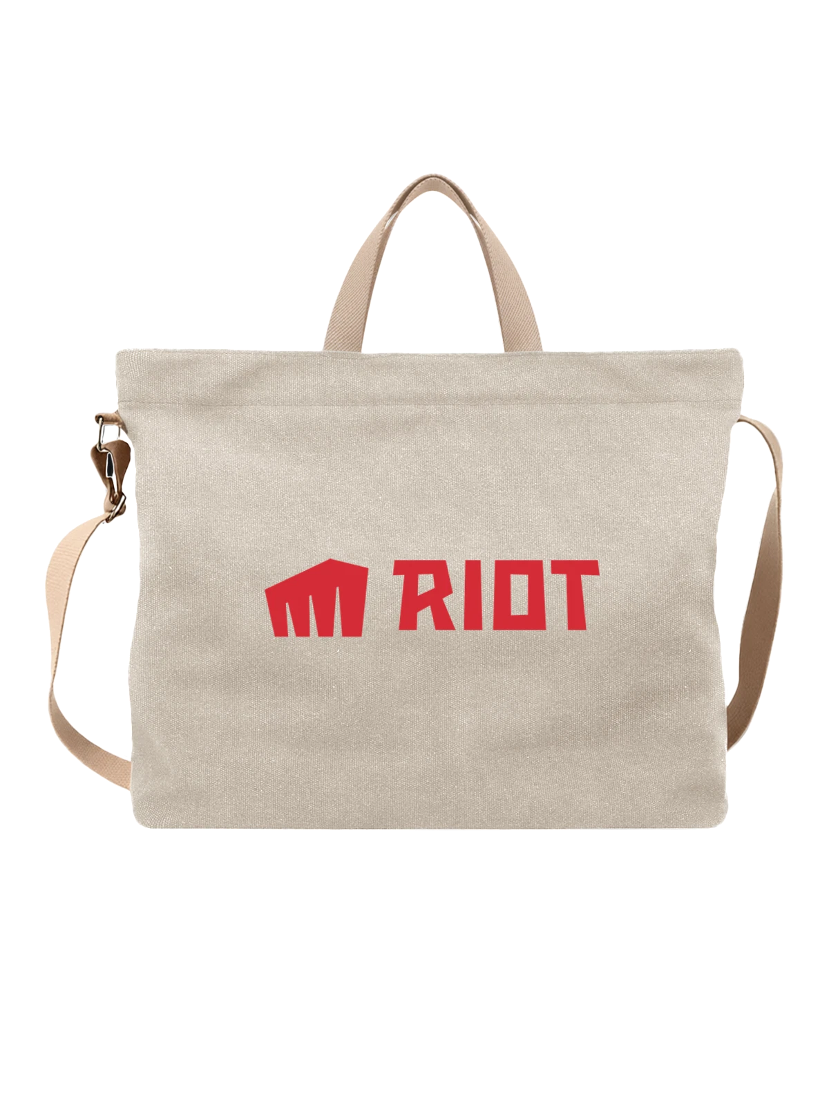 Сумка Riot белая с принтом — современная айдентика — Белая, фото 1