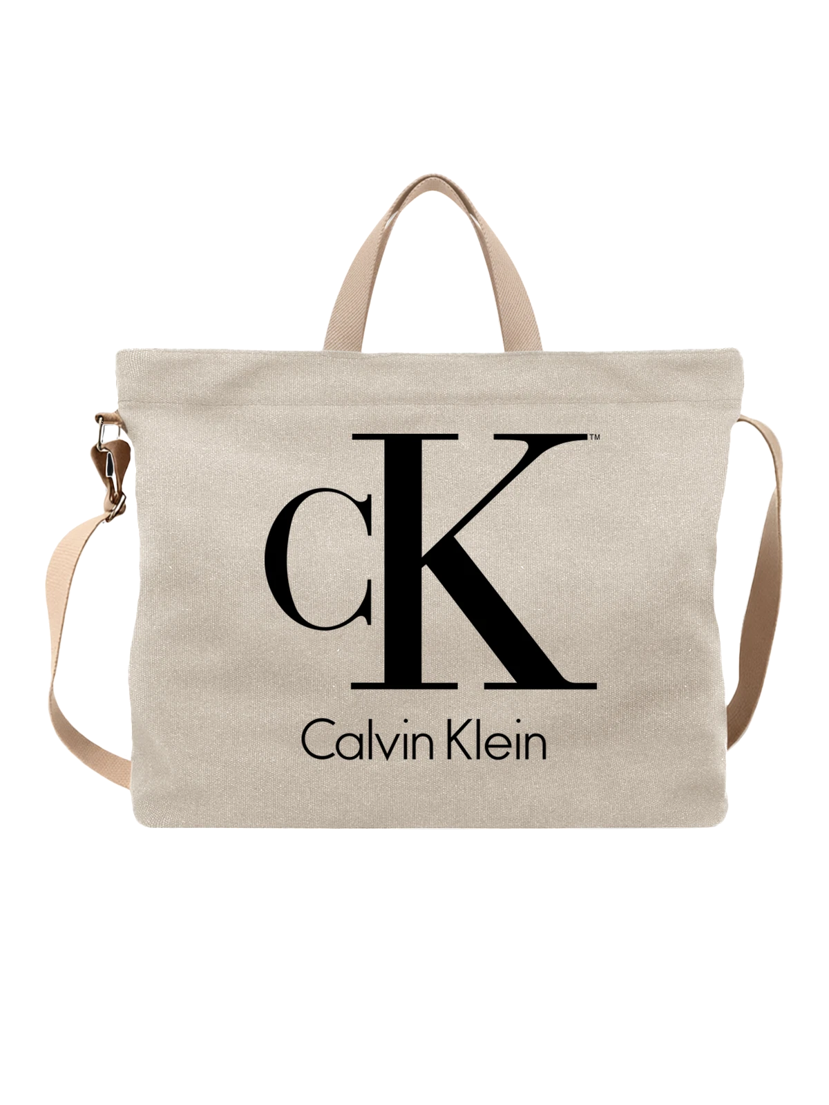 Сумка Calvin Klein белая с принтом — монохромный принт — Белая, фото 1