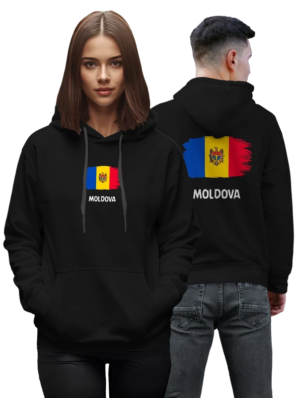 Худи с флагом Молдова Moldova — Чёрная, фото 1