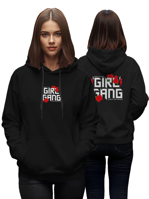 Худи с надписью girl gang — Чёрная, фото 1