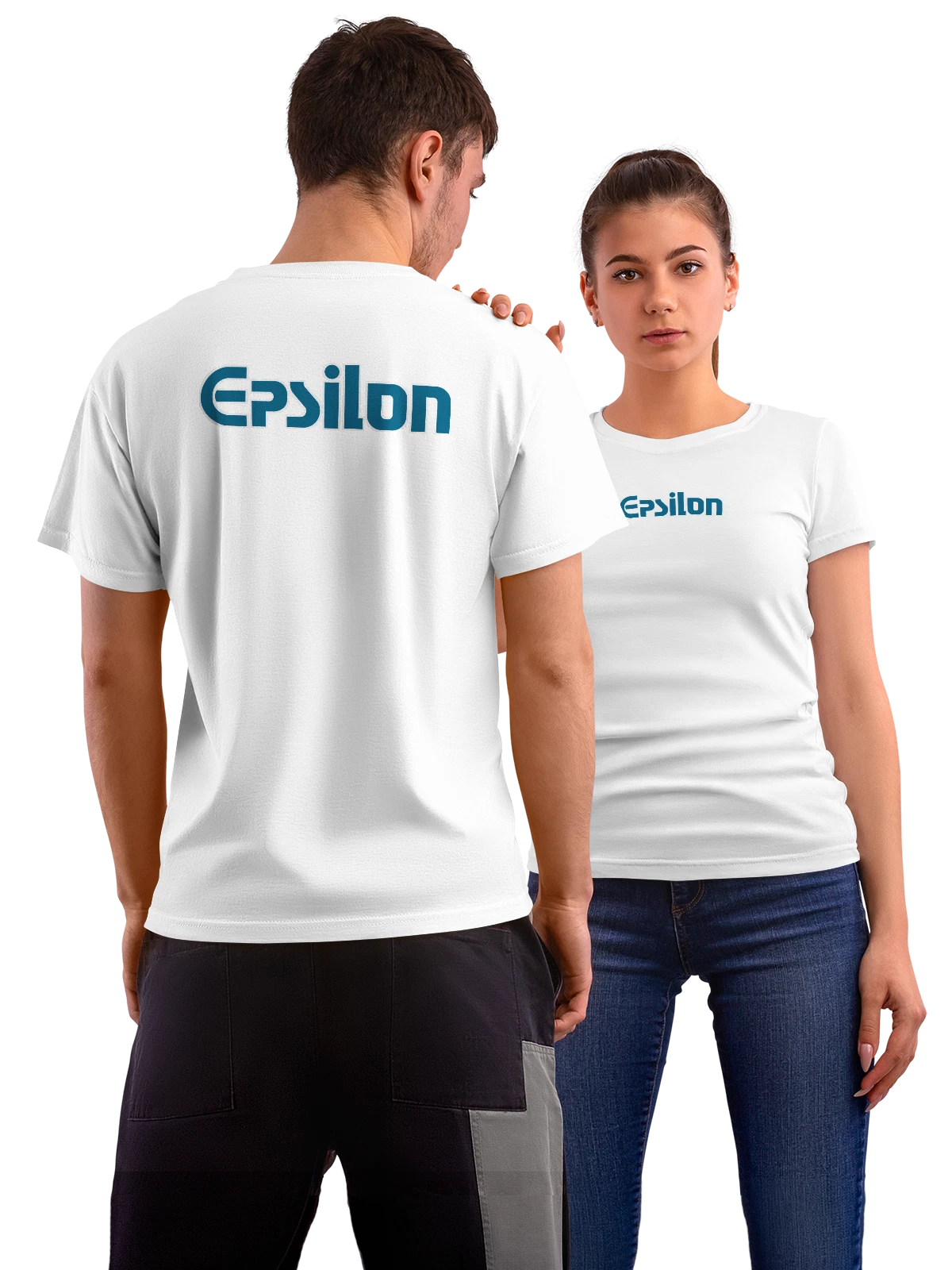 Футболка Epsilon белая с принтом на спине — цифровой дизайн — Белая, фото 1