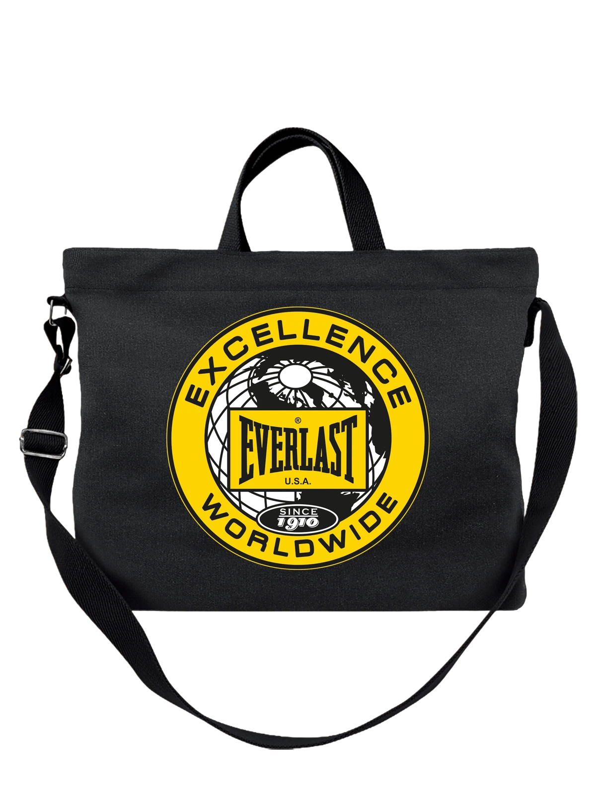 Сумка Everlast чёрная с принтом — американский боксерский бренд — Чёрная, фото 1