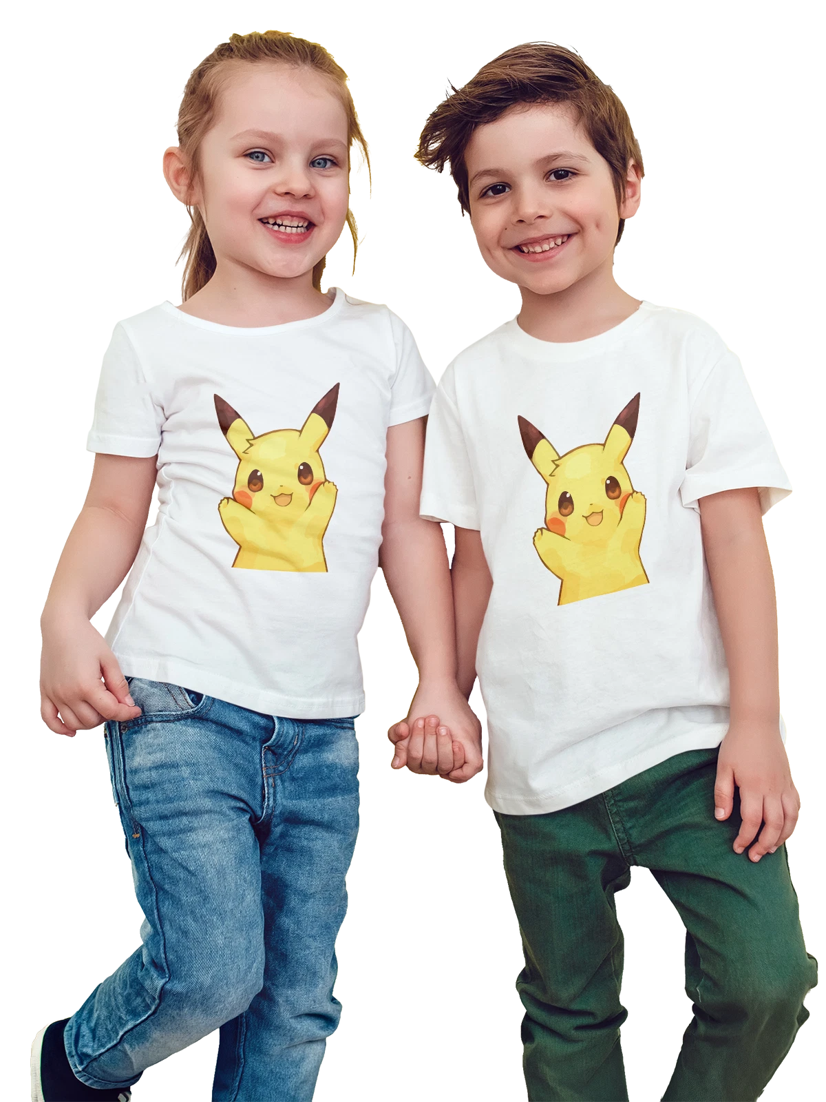 Футболка детская Пикачу Покемон Pokemon белая с принтом — карманные монстры — Белая, фото 1