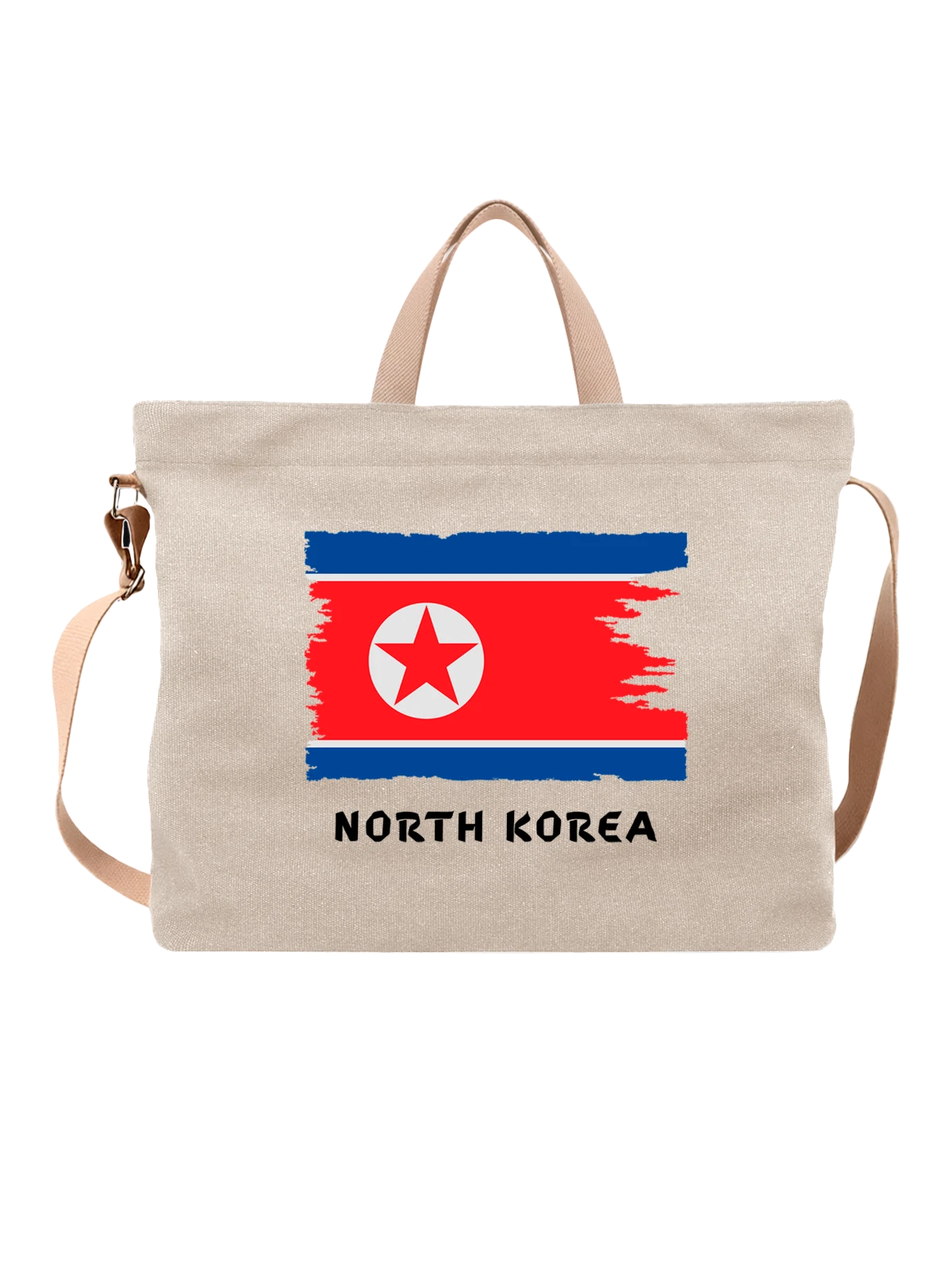 Сумка с флагом Северной Кореи North Korea белая с принтом — патриотический принт — Белая, фото 1