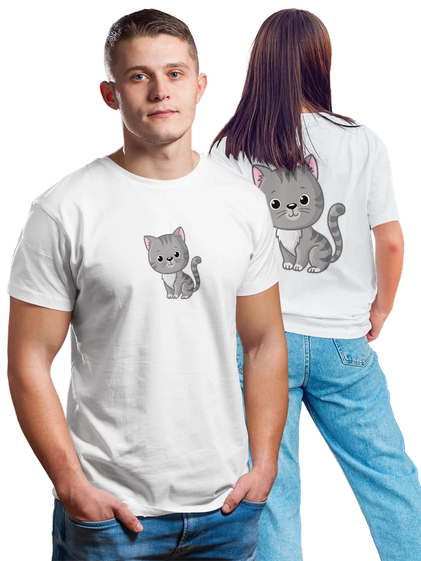 Футболка с котом — Белая, фото 1