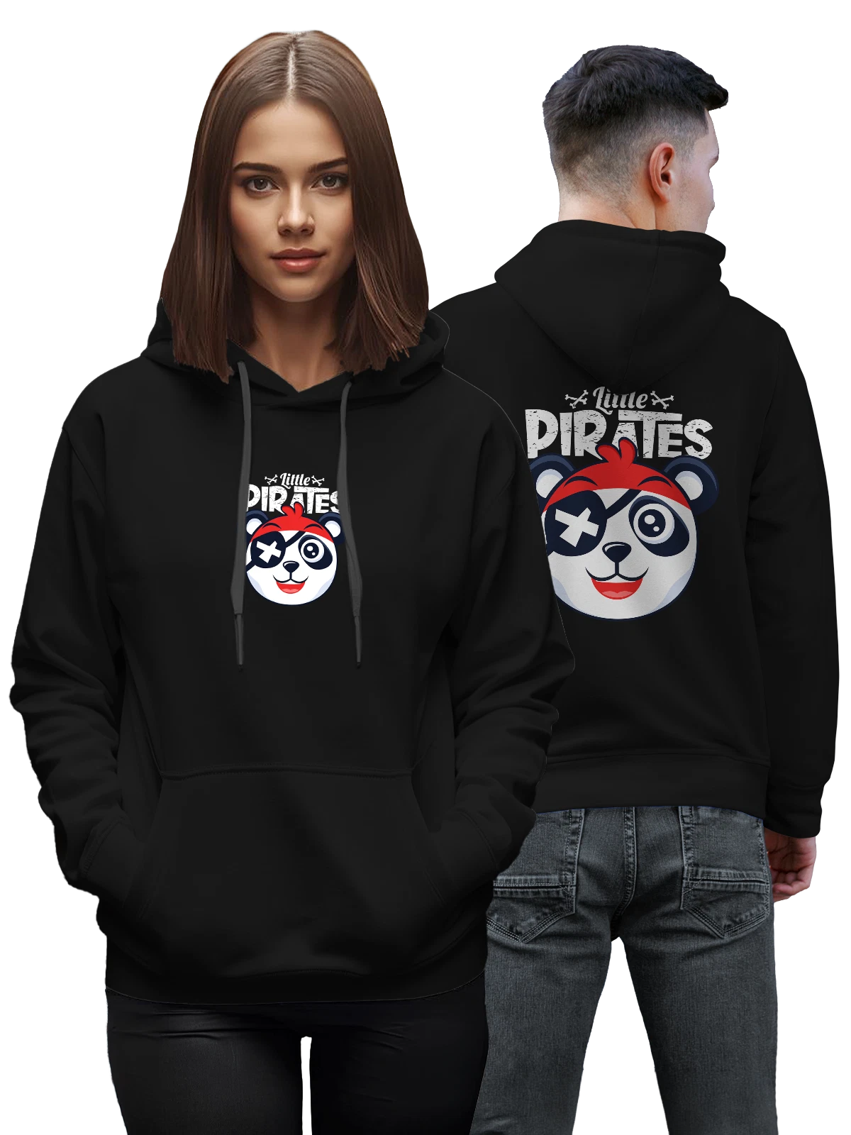 Худи Панда пират little pirates чёрное с принтом — персонаж — Чёрная, фото 1