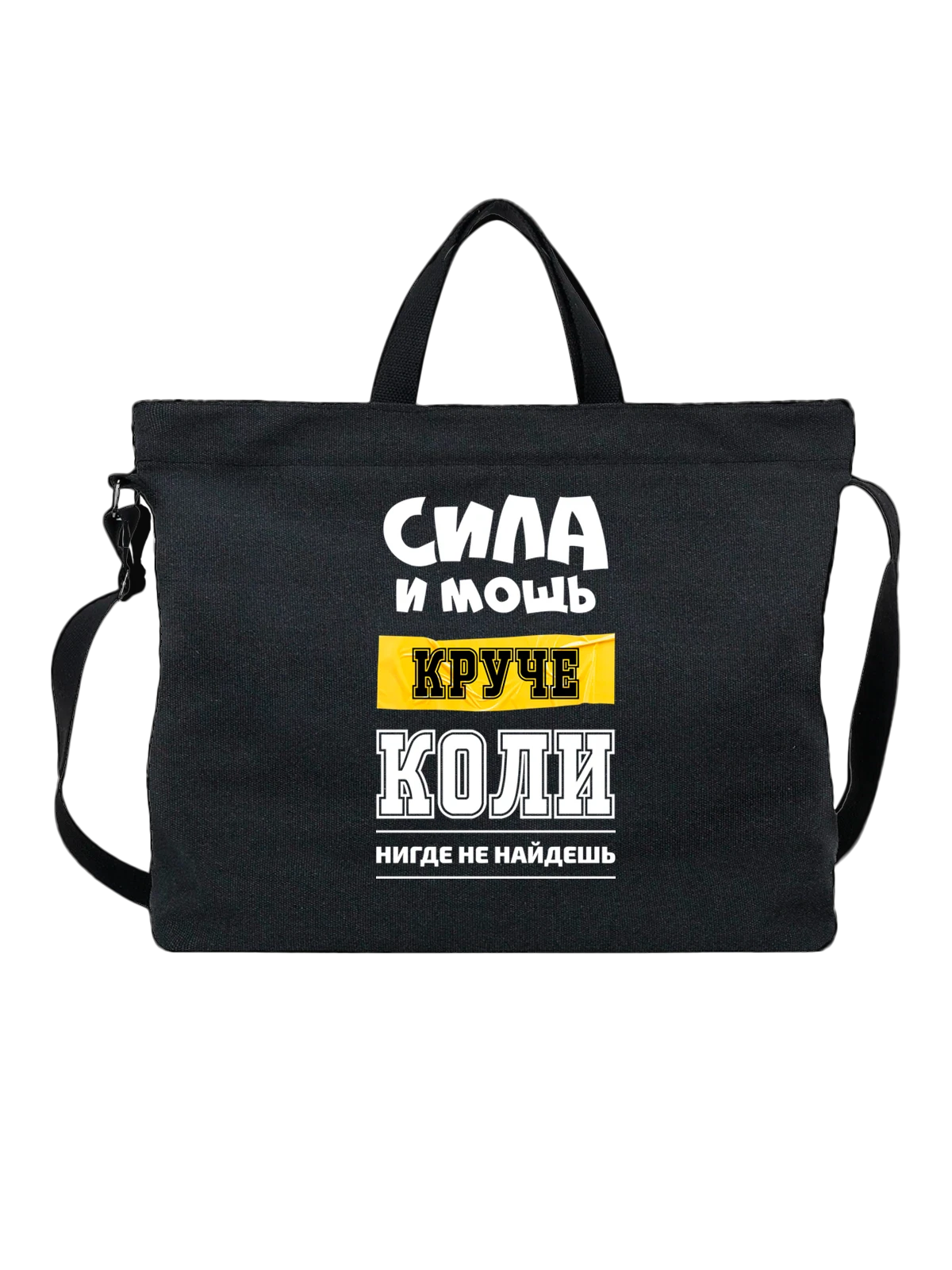 Сумка с именем Николай Коля чёрная с принтом — надпись с именем — Чёрная, фото 1