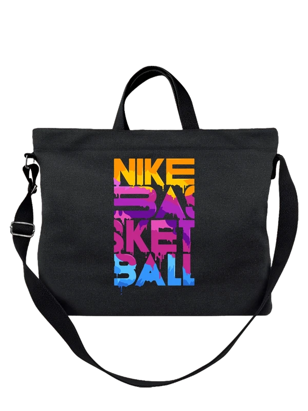 Сумка Nike баскетбол цветные потеки логотип — Чёрная, фото 1