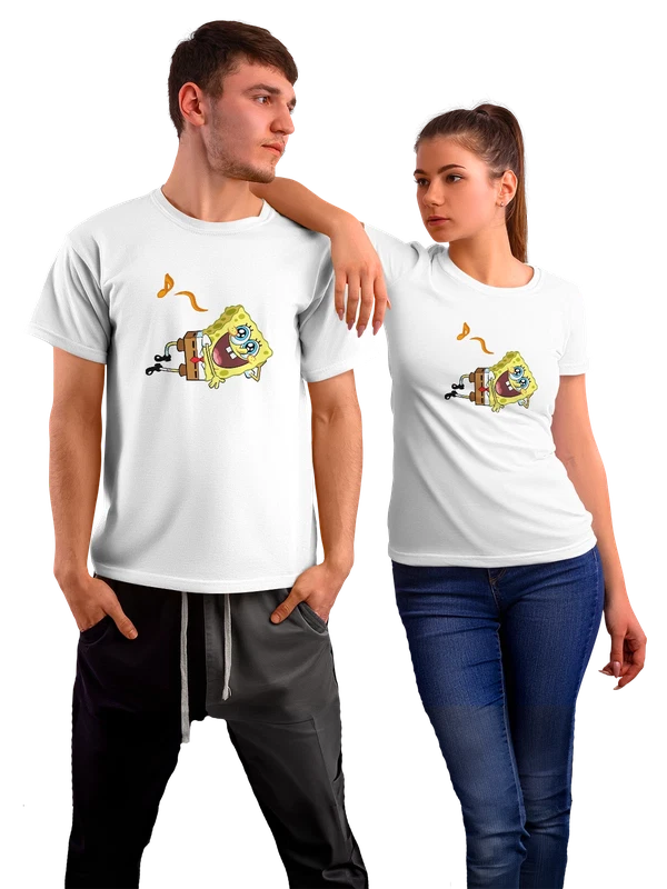 Футболка губка боб — Белая, фото 1